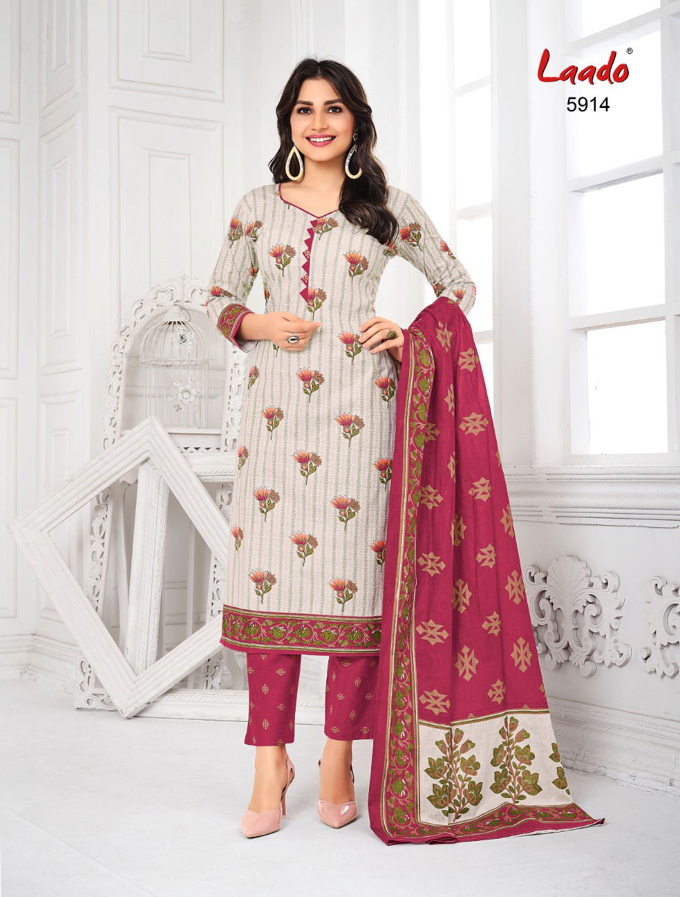 Laado Print 59 Regular Wear Cotton Printed Dress Material Collection